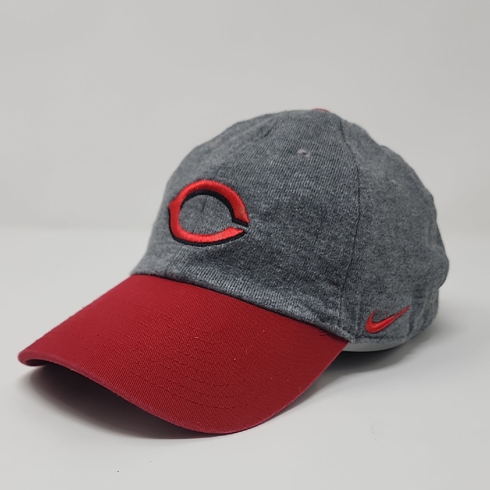 Nike Gray and Red Hat with Embroidered Logo